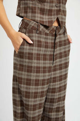 PLAID HIGH WAIST TROUSERS, Pants, $ 65.00, A Moment Of Now™